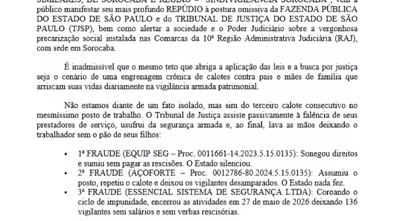 NOTA DE REPÚDIO
